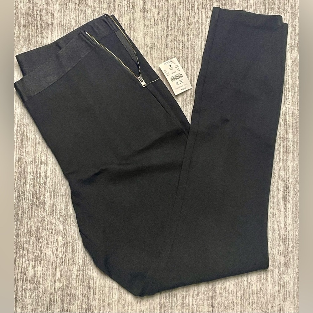 J.Crew Gigi Pant Black Slim Pull On Side Zip Dress Pants NWT 12